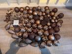 Mooie set walnoot kleur kerstballen + piek en slingers, Diversen, Ophalen, Zo goed als nieuw