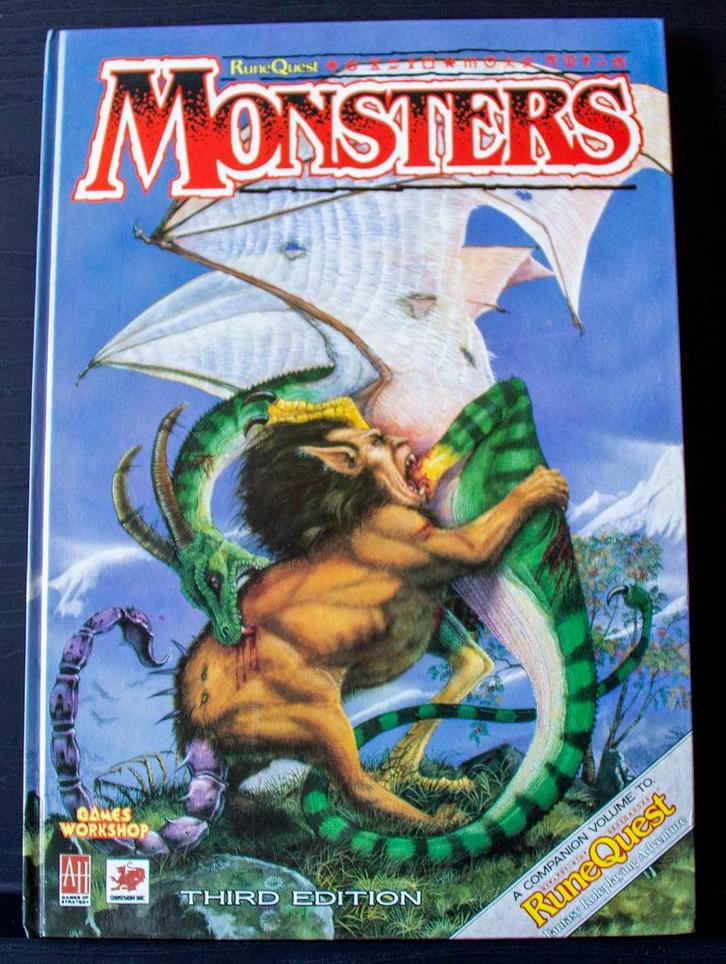 Runequest 3rdEd-Monsters (Companion)-Games Workshop 1987, Hobby en Vrije tijd, Wargaming, Zo goed als nieuw, Overige soorten, Boek of Catalogus