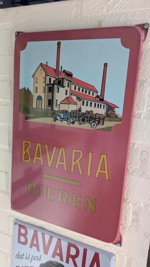 Bavaria Bier Emaille Reclamebord, Verzamelen, Merken en Reclamevoorwerpen, Zo goed als nieuw, Reclamebord, Ophalen of Verzenden