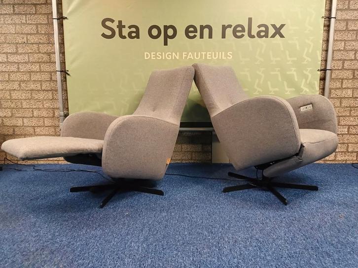 Set elektrische relax fauteuils Prominent Zo goed als nieuw!, Huis en Inrichting, Fauteuils, Zo goed als nieuw, Stof, 50 tot 75 cm