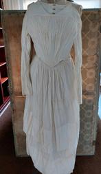 Antiek antieke jurk 1840 oud oude frans franse wit witte, Ophalen of Verzenden