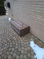 Oude kist met metalen beslag - 80x40x40 cm, Overige houtsoorten, Gebruikt, Minder dan 50 cm, Ophalen of Verzenden