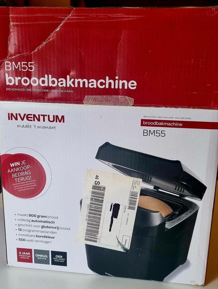 Inventum BM55 Broodbakmachine - Zo goed als nieuw, Witgoed en Apparatuur, Broodbakmachines, Zo goed als nieuw, Met timer, 400 tot 800 gram deeg