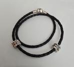 Dubbele gevlochten Pandora armband + clips (zilver/goud), Ophalen of Verzenden, Zo goed als nieuw, Goud, Goud