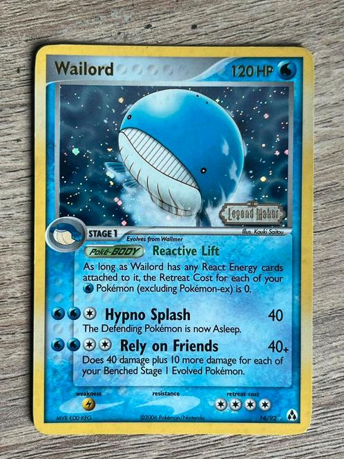 Wailord - ex Legend Maker - Pokemon Kaarten, Hobby en Vrije tijd, Verzamelkaartspellen | Pokémon, Zo goed als nieuw, Losse kaart