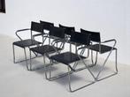 2x Buisframe eetkamerstoel-  Bauhaus, Marcel Breuer, Ophalen, Bauhaus, Marcel Breuer, Zwart, Leer