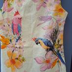 Superstition jurk creme + bloemen + papegaaien 42 L nr 42790, Kleding | Dames, Maat 42/44 (L), Superstition, Ophalen of Verzenden