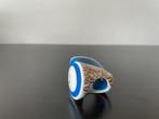 Vintage Gesneden Ring Turbo Shell Afrikaanse Sarmaticus, Overige materialen, Gebruikt, 20 of groter, Blauw