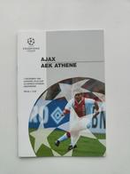 AJAX - AEK Athene Champions League 1-12-1994 programma, Verzenden, Ajax