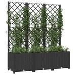 Plantenbak met trellis zwart 120x40x136 cm, Nieuw, Ophalen of Verzenden, Bdi, Bdr