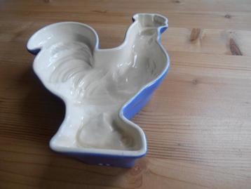 Oude puddingvorm - haan -  blauw/wit beschikbaar voor biedingen