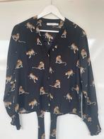 Costa zwarte blouse met tijgerprint, Ophalen of Verzenden, Zwart