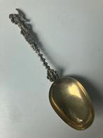 Verguld zilveren antieke Friese gelegenheidslepel uit 1770, Ophalen of Verzenden, Zilver
