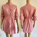 Dames bloes blouse jurk tuniek strik knopen top katoen S, Roze, Zo goed als nieuw, Maat 36 (S), Ophalen