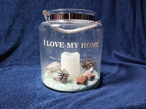 Grote Glazen Pot / Windlicht, Huis en Inrichting, Woonaccessoires | Vazen, Nieuw, Overige kleuren, Minder dan 50 cm, Glas, Ophalen