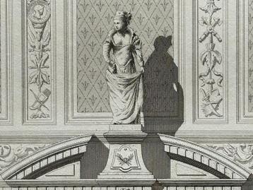 19de eeuwse gravure - Architectuur - Interieur Parijs beschikbaar voor biedingen