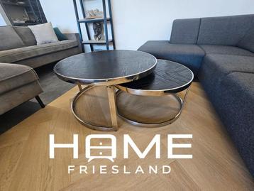 Visgraat Salontafels - Modern Design - Zwart/Chroom beschikbaar voor biedingen