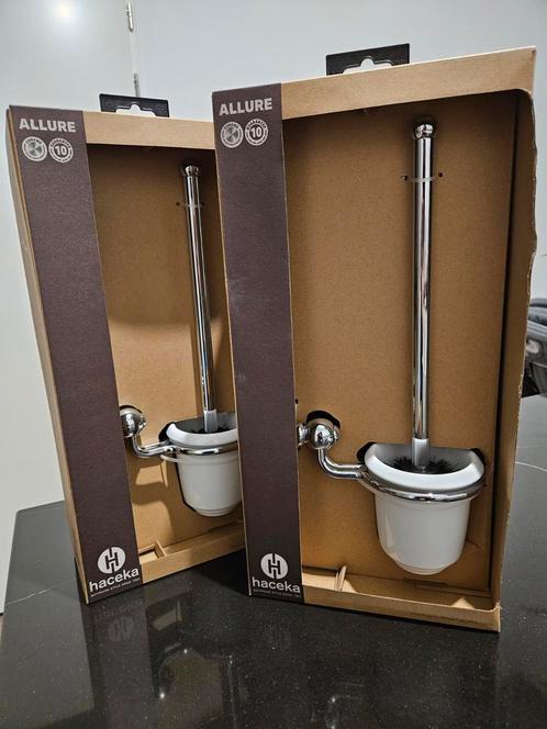 Haceka allure chroom toiletborstels 2 stuks, Huis en Inrichting, Badkamer | Badtextiel en Accessoires, Nieuw, Overige typen, Wit
