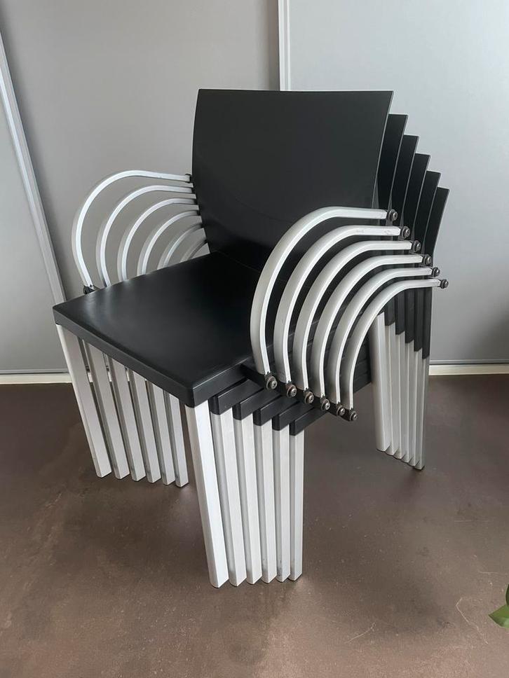 12 kantoor/wachtkamer Kembo Stoelen, Huis en Inrichting, Stoelen, Gebruikt, Vijf, Zes of meer stoelen, Kunststof, Metaal, Zwart
