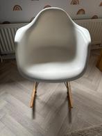 Witte Eames Schommelstoel met Houten Onderstel, Huis en Inrichting, Ophalen, Wit, Zo goed als nieuw, Eén