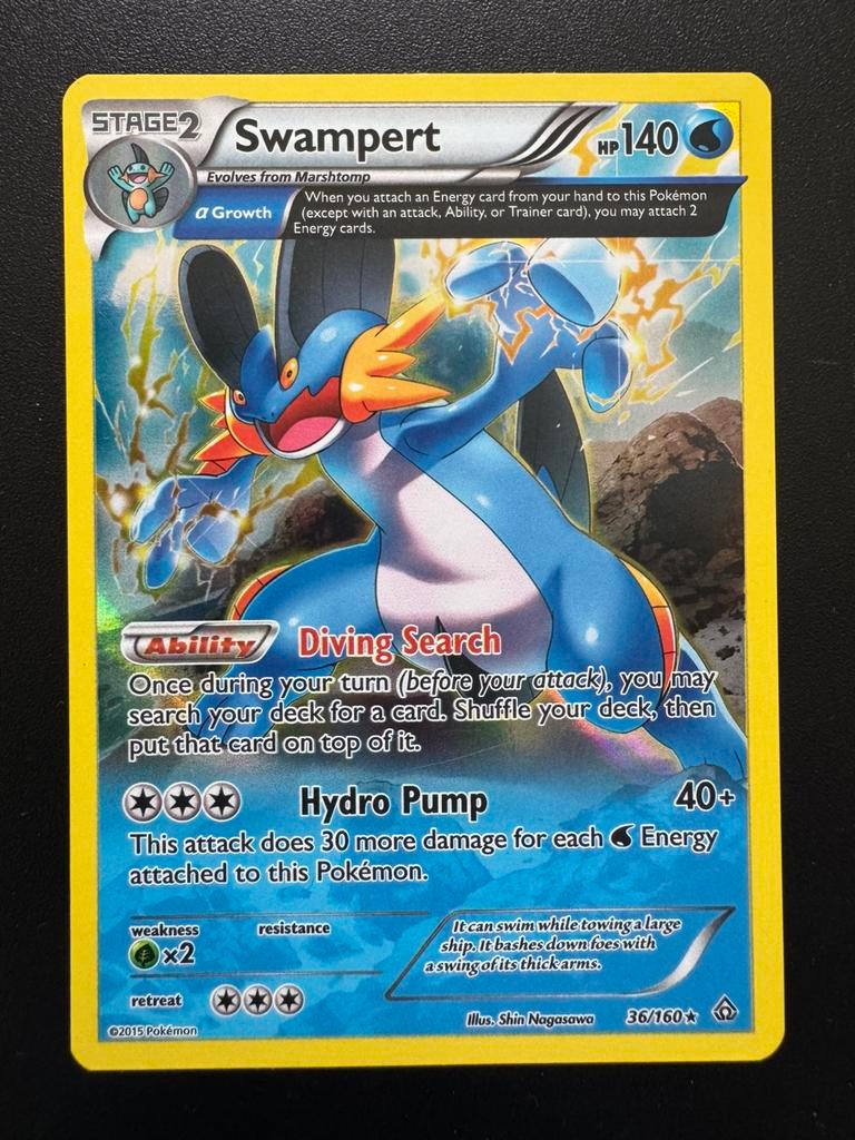 Swampert (PRC 36) Primal Clash // Excellent++, Ophalen of Verzenden, Zo goed als nieuw, Losse kaart, Foil