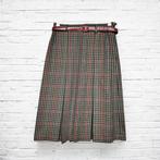 Vintage Rok Mt 14 Beige RoodGroenBlauw Wol Gingham Ruit Daks, Kleding | Dames, Verzenden, Beige, Vintage, Gedragen