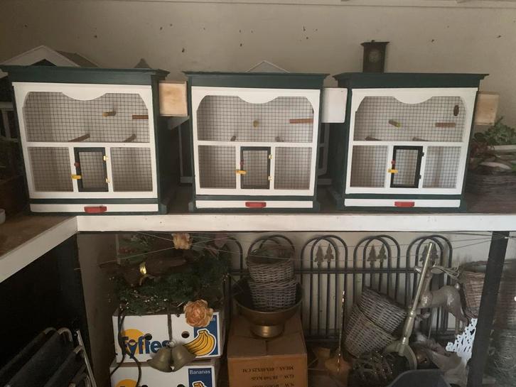 3 Gelijke Vogelkooien Nieuw en Handgemaakt., Dieren en Toebehoren, Vogels | Hokken en Kooien, Nieuw, Vogelkooi, Hout, Ophalen