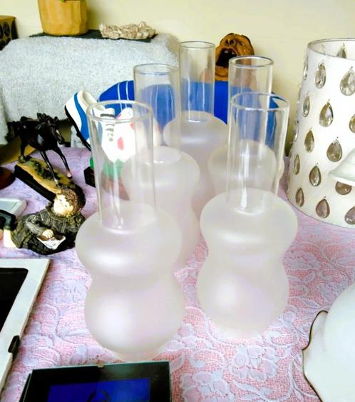 Vintage glazen kap voor olielamp., Antiek en Kunst, Antiek | Lampen, Ophalen of Verzenden