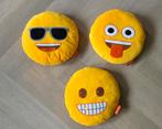 3 Emoji Kussens - doorsnede 30cm, Ophalen of Verzenden, Zo goed als nieuw, Geel, Rond