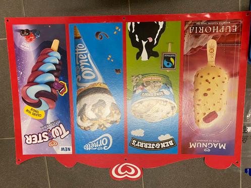 Ola Reclamebord IJsjes Karton Vintage Wandbord, Verzamelen, Merken en Reclamevoorwerpen, Ophalen of Verzenden