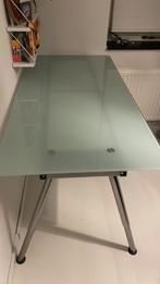 Mat glazen IKEA Galant bureau 80x160 in hoogte verstelbaar, In hoogte verstelbaar, Zo goed als nieuw, Ophalen, Bureau