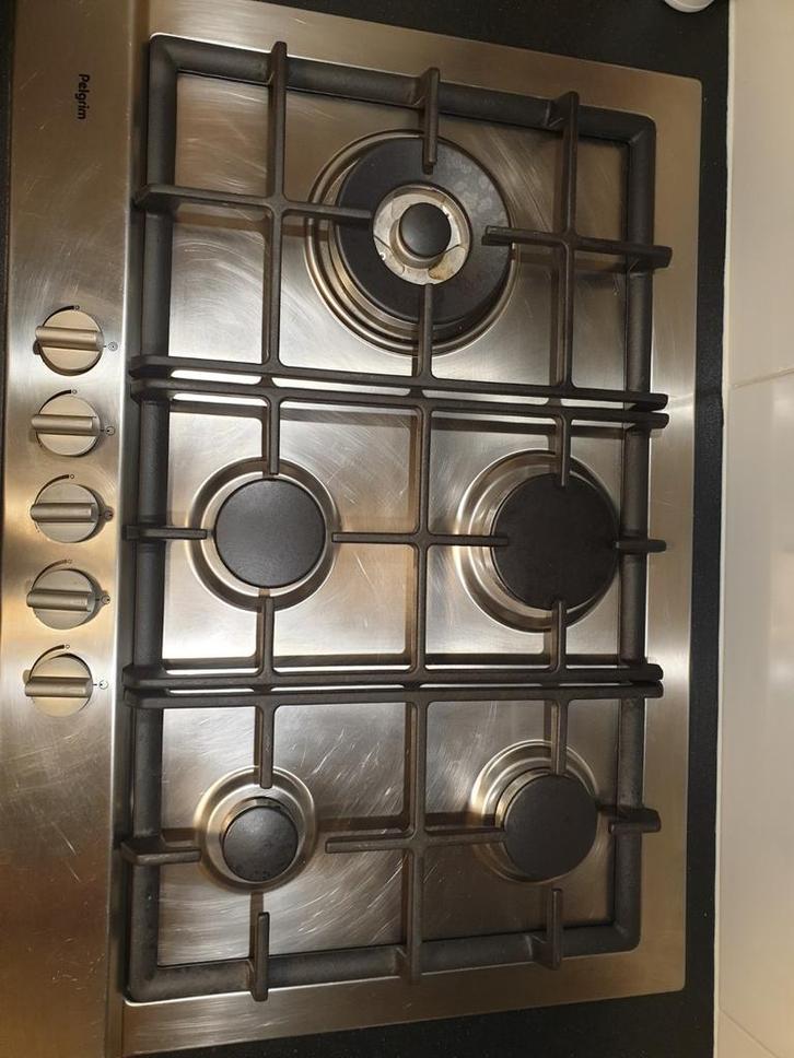 5-pits gaskookplaat met wokbrander, Witgoed en Apparatuur, Fornuizen, Inbouw, Gas, 5 kookzones of meer, Minder dan 85 cm, Ophalen