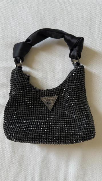  GUESS Lua Mini Hobo Handtas | Schoudertas |Zwart met Strass beschikbaar voor biedingen