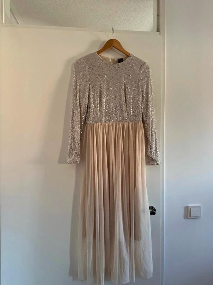 Lichtroze Gala Jurk Vero Moda, Kleding | Dames, Jurken, Zo goed als nieuw, Maat 36 (S), Roze, Onder de knie, Ophalen of Verzenden