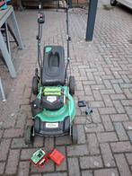 goed werkende grasmaaier op accu Li-Ion t.e.a.b., Tuin en Terras, Grasmaaiers, Ophalen, Cirkelmaaier, Gebruikt, Accu-grasmaaier