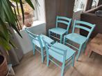 4 eetkamer stoelen Italiaans design zee blauw, Blauw, Ophalen