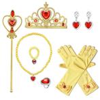 Prinsessenkroon Belle +Toverstaf+lange satijnen handschoenen, Kinderen en Baby's, Nieuw, 104 of kleiner, Jongen of Meisje, Ophalen of Verzenden