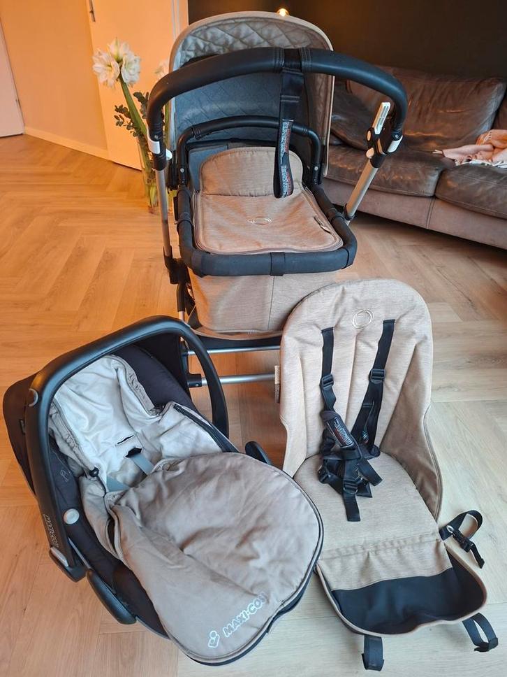 Bugaboo Cameleon 3 beige, Kinderen en Baby's, Kinderwagens en Combinaties, Gebruikt, Combiwagen, Bugaboo, Met reiswieg, Verstelbare duwstang