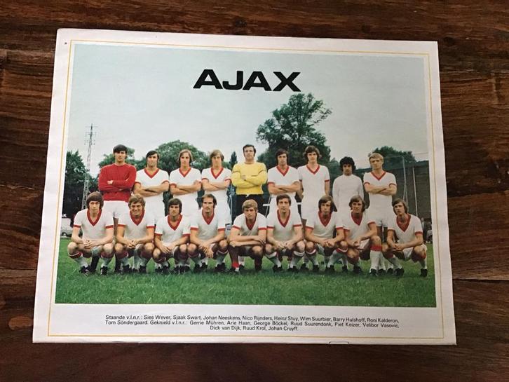 Voetbal poster Ajax 1970-971 met o.a. Johan Cruijff, Verzamelen, Sportartikelen en Voetbal, Zo goed als nieuw, Poster, Plaatje of Sticker