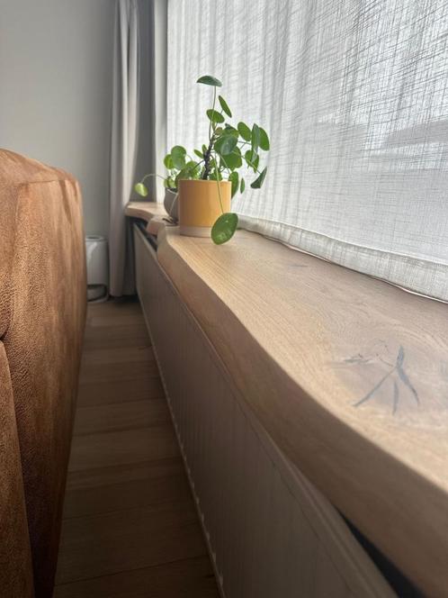 Massief eiken vensterbank met boomstam rand of rechte randen, Doe-het-zelf en Verbouw, Glas en Ramen, Nieuw, Dakraam, Ophalen of Verzenden