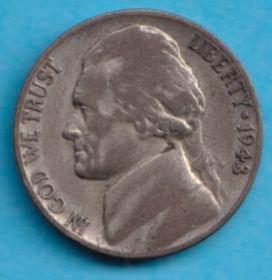 (KE149) USA 5 cents 1943, Postzegels en Munten, Munten | Amerika, Losse munt, Noord-Amerika, Verzenden