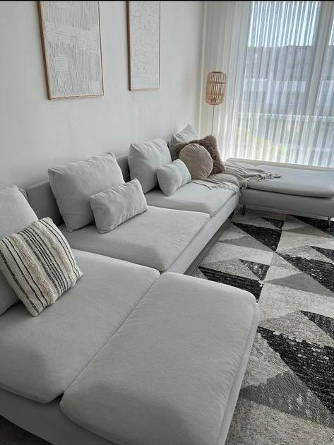 IKEA Söderhamn bankstel, Huis en Inrichting, Banken | Bankstellen, Gebruikt, Hoekbank, Vierpersoons of meer, Stof, Ophalen of Verzenden