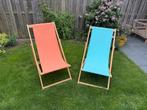 Twee unieke strandstoelen zonnestoelen ligstoelen, Ophalen, Zo goed als nieuw, Hout