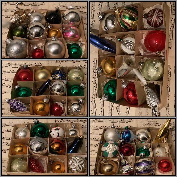 Voordelige verzameldozen oude glazen kerstballen, Diversen, Kerst, Gebruikt, Ophalen of Verzenden