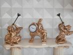 Mooi Klokkenstel met Engelen Beelden in Goudkleur, Ophalen of Verzenden