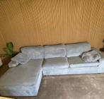 !!ACTIE!! TURQUOISE RIBSTOF HOEKBANK, GRATIS LEVERING