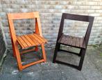 Aldo Jacober design klapstoelen Trieste hout cognac + bruin, Antiek en Kunst, Ophalen
