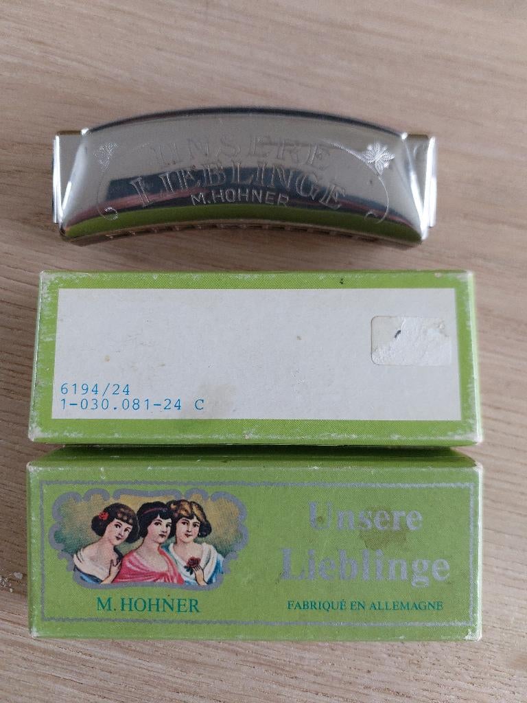 Hohner Unsere Lieblinge 24 C diatonische mondharmonica, Gebruikt, C-mondharmonica, Ophalen of Verzenden, Met koffer of doosje