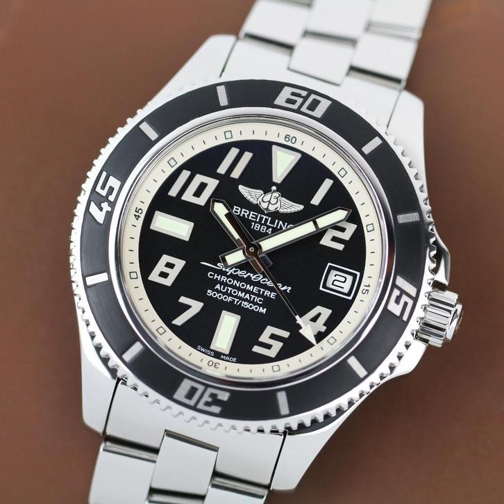 Breitling Superocean Automatic 42 (Zeer goed/ 2011), Sieraden, Tassen en Uiterlijk, Horloges | Heren, Zo goed als nieuw, Polshorloge