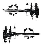camper, caravan, auto, voertuig sticker set elanden / moose